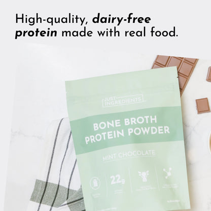 mint chocolate bone broth protein powder