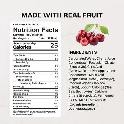 cherry punch sparkling electrolytes, single can