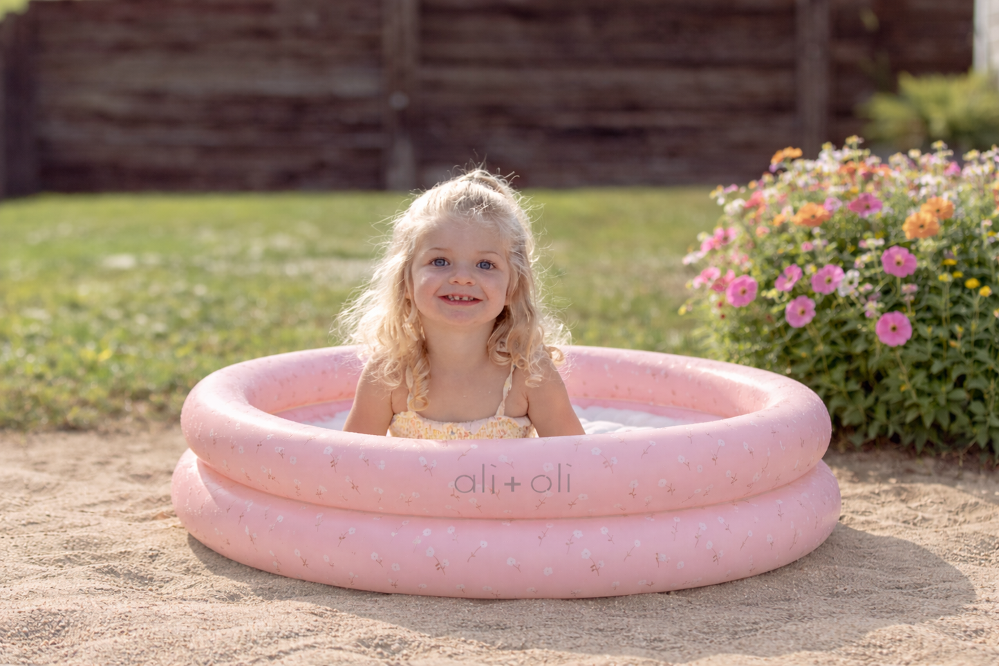 two-ring inflatable kiddie pool - peony