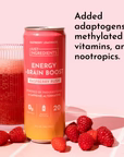 raspberry rush energy + brain boost, 12 pack