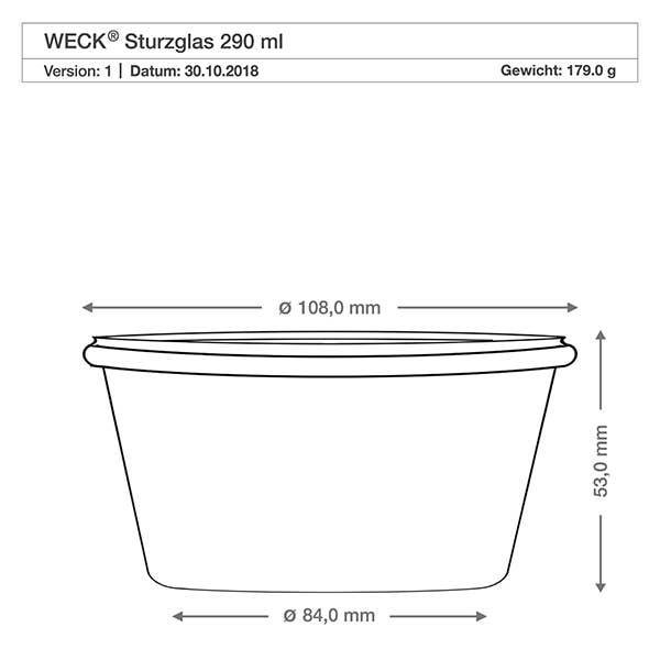 WECK®, mold glass jar short, 290ml