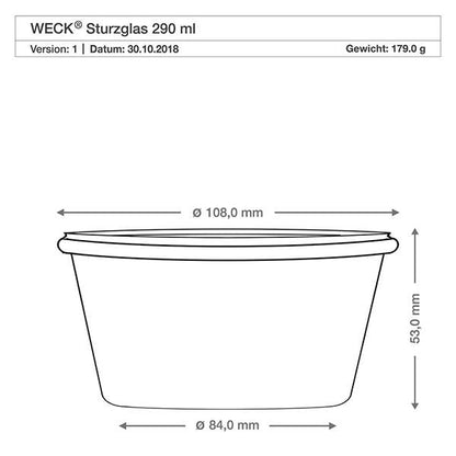 WECK®, mold glass jar short, 290ml