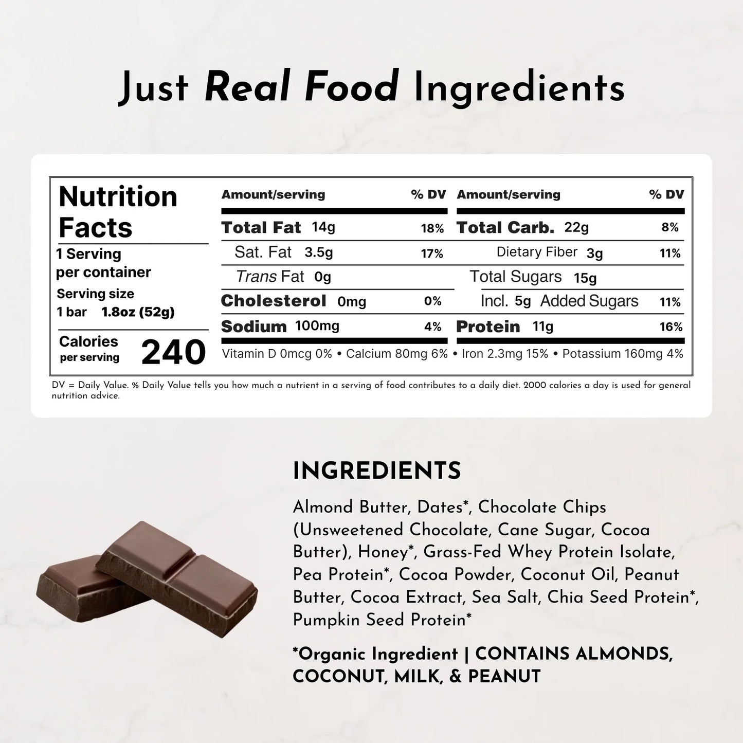 protein snack bars - chocolate chocolate chip
