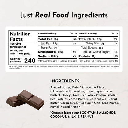 protein snack bars - chocolate chocolate chip