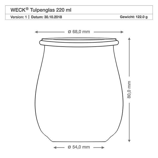 WECK®, tulip glass jar, 220ml