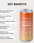 orange fizz energy + brain boost, 12 pack