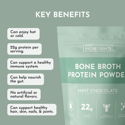mint chocolate bone broth protein powder