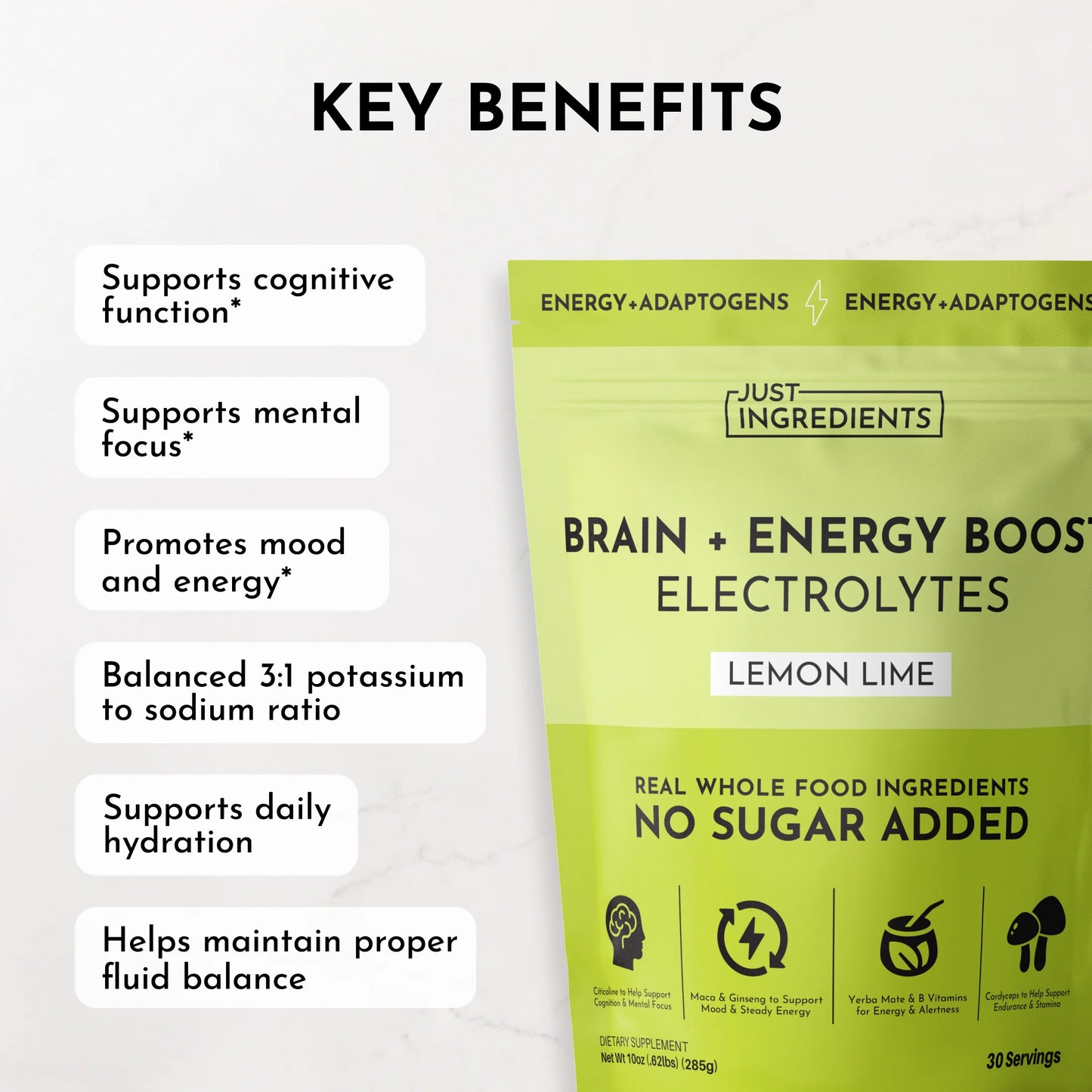 brain + energy boost electrolytes - lemon lime