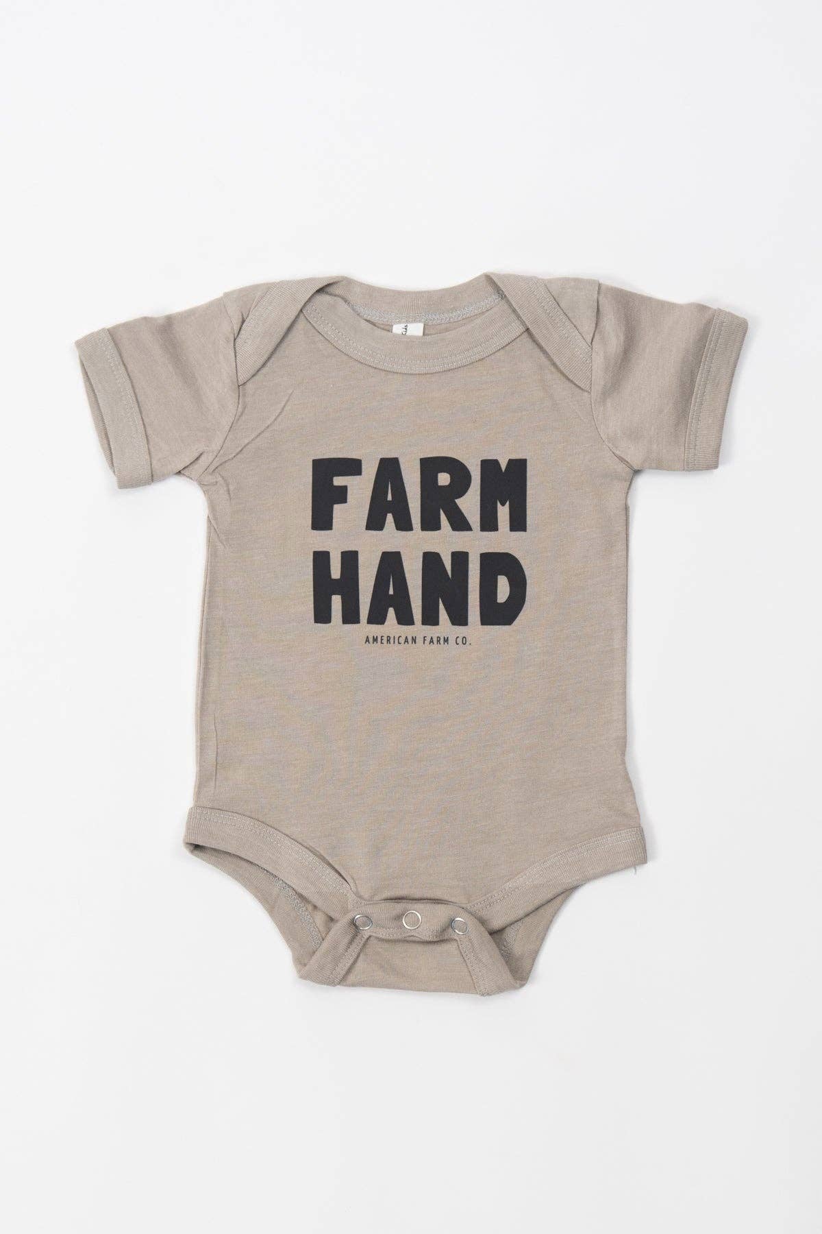 western 'farm hand' graphic baby onesie
