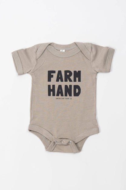 western 'farm hand' graphic baby onesie