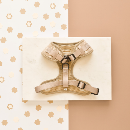 luxe - adjustable neck harness - mocha flower
