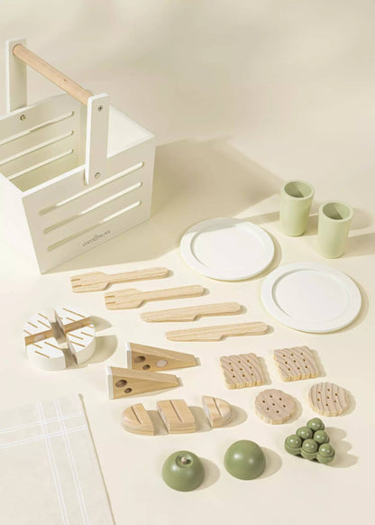 wooden picnic playset and accessories