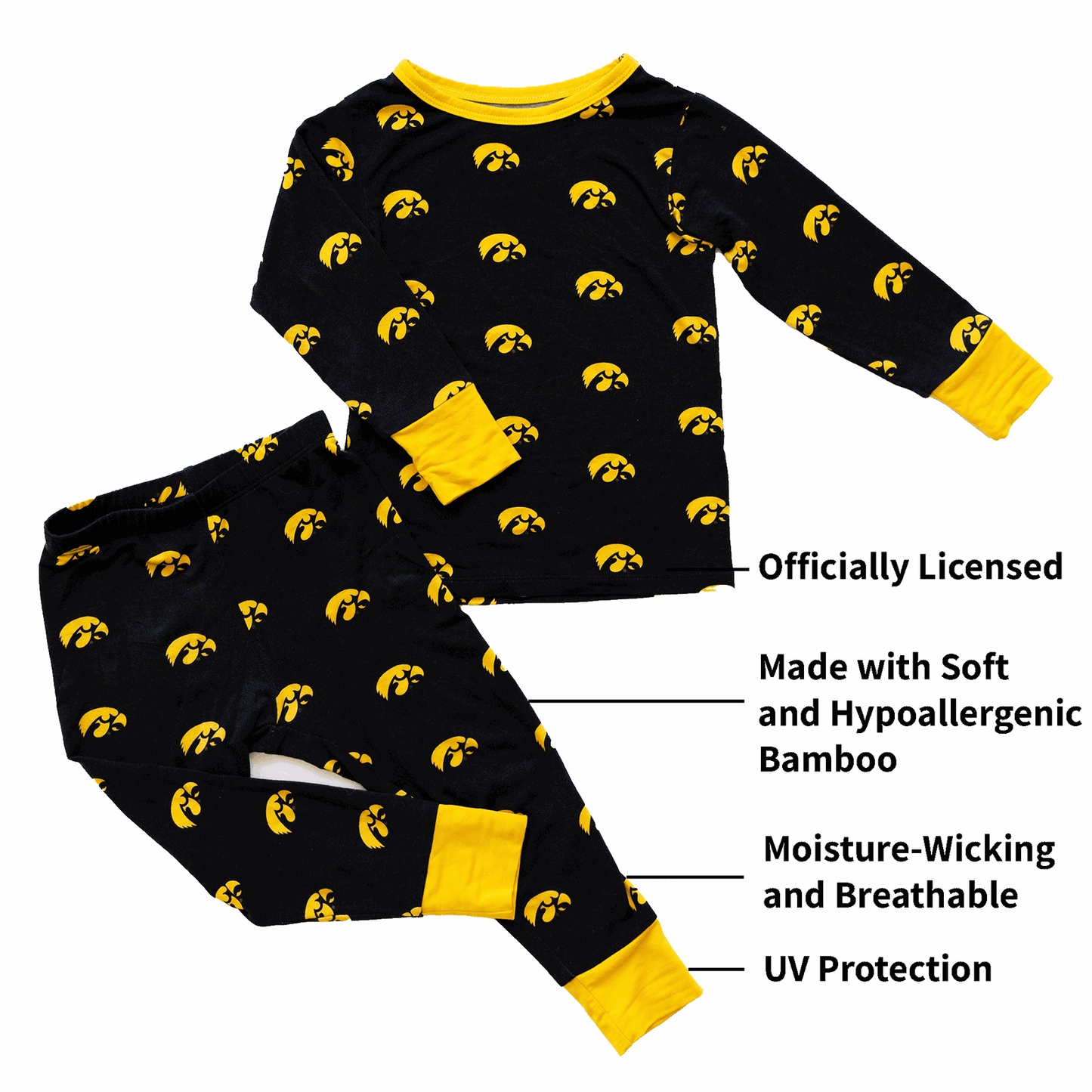 iowa hawkeyes toddler pajamas