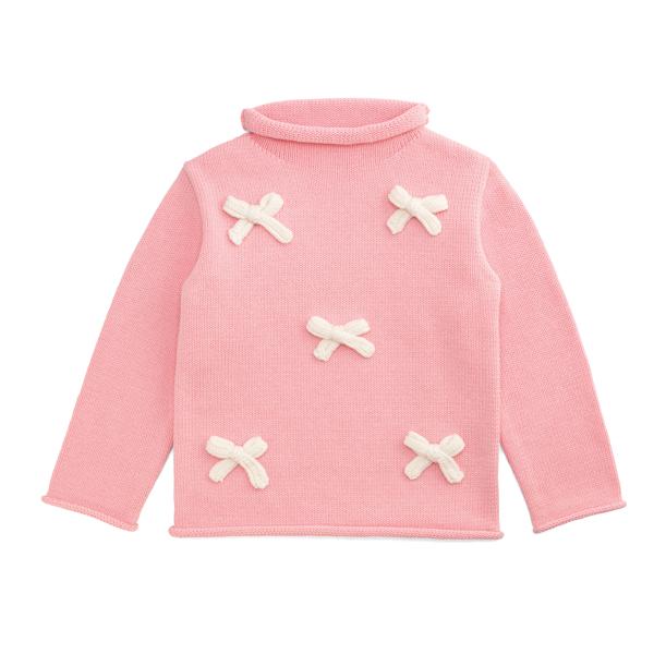 pink bow rollneck sweater