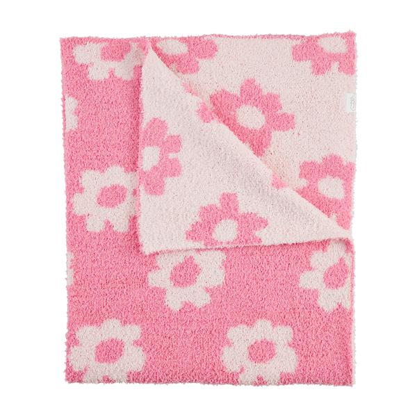 pink chenille flower blanket