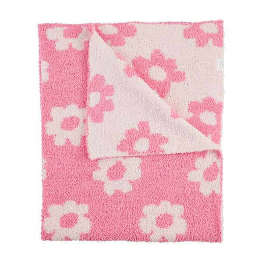 pink chenille flower blanket