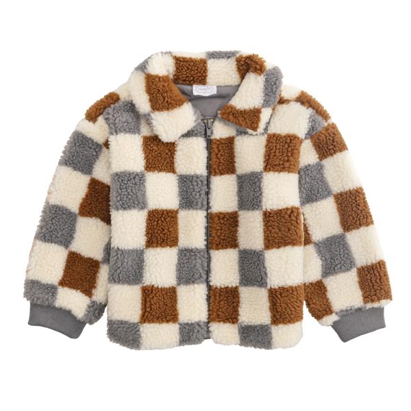 checkered sherpa toddler jacket