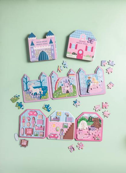 dollhouse + castle magnetic puzzle book