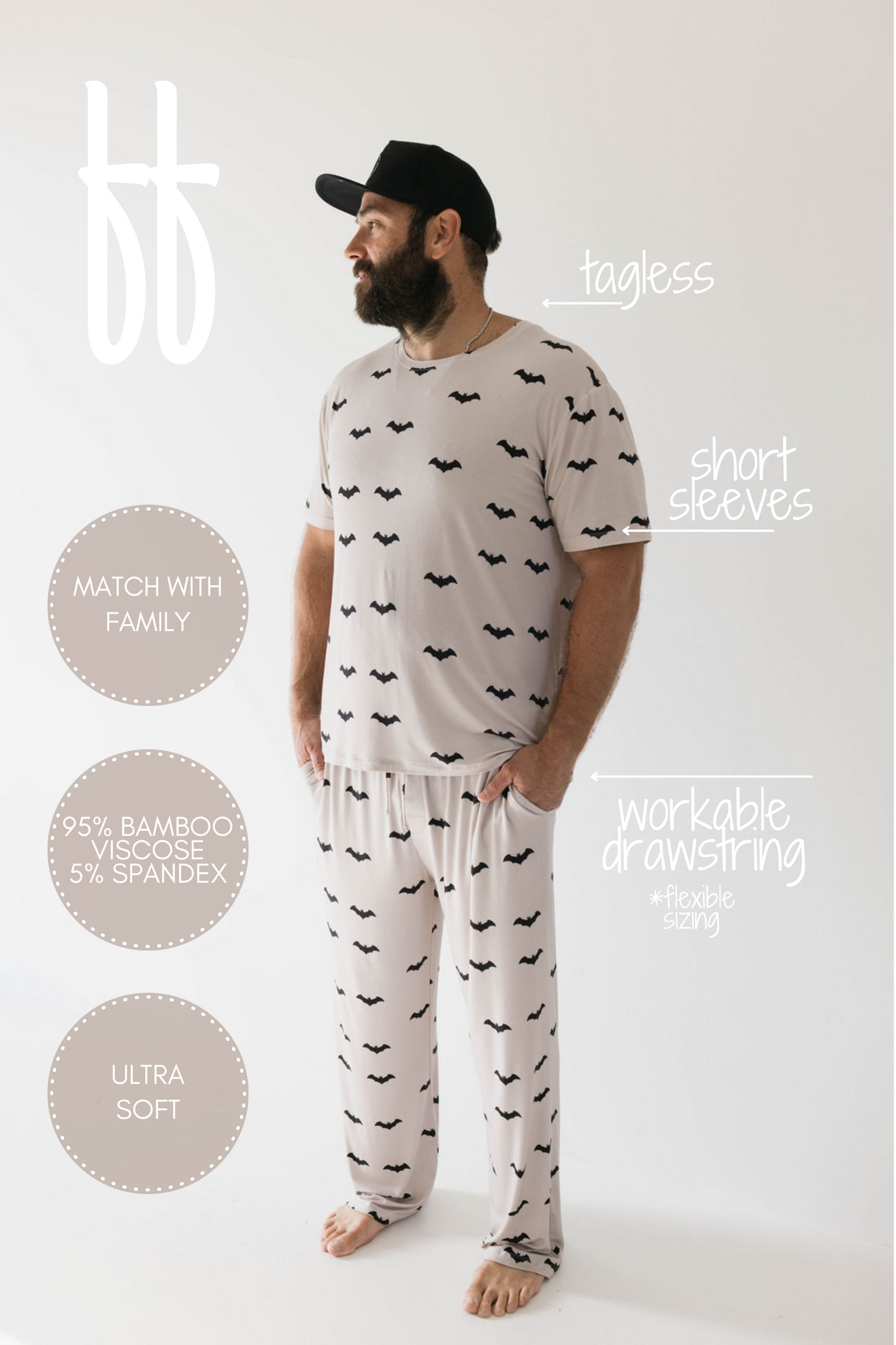 Men's Bamboo Short Sleeve Pajamas | It's Bats!