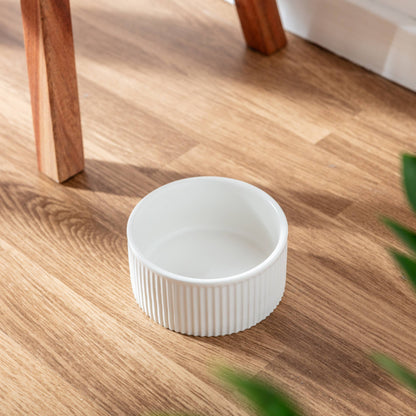 jardin ribbed pet bowl collection – modern matte exterior