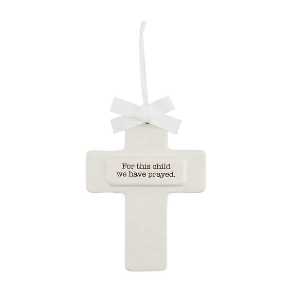 white ceramic keepsake cross