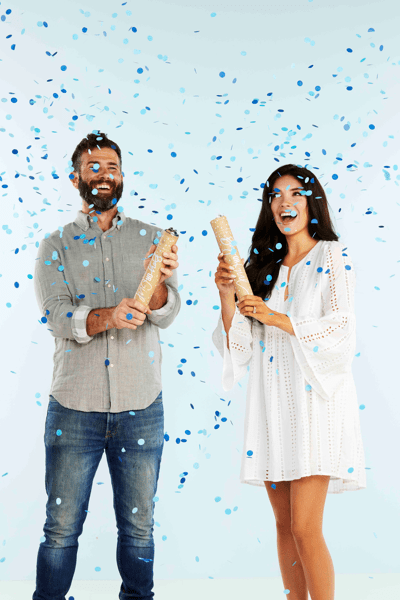gender reveal confetti cannon popper