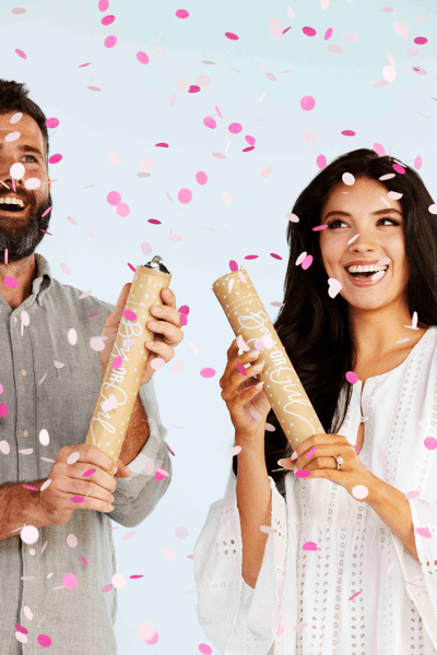 gender reveal confetti cannon popper