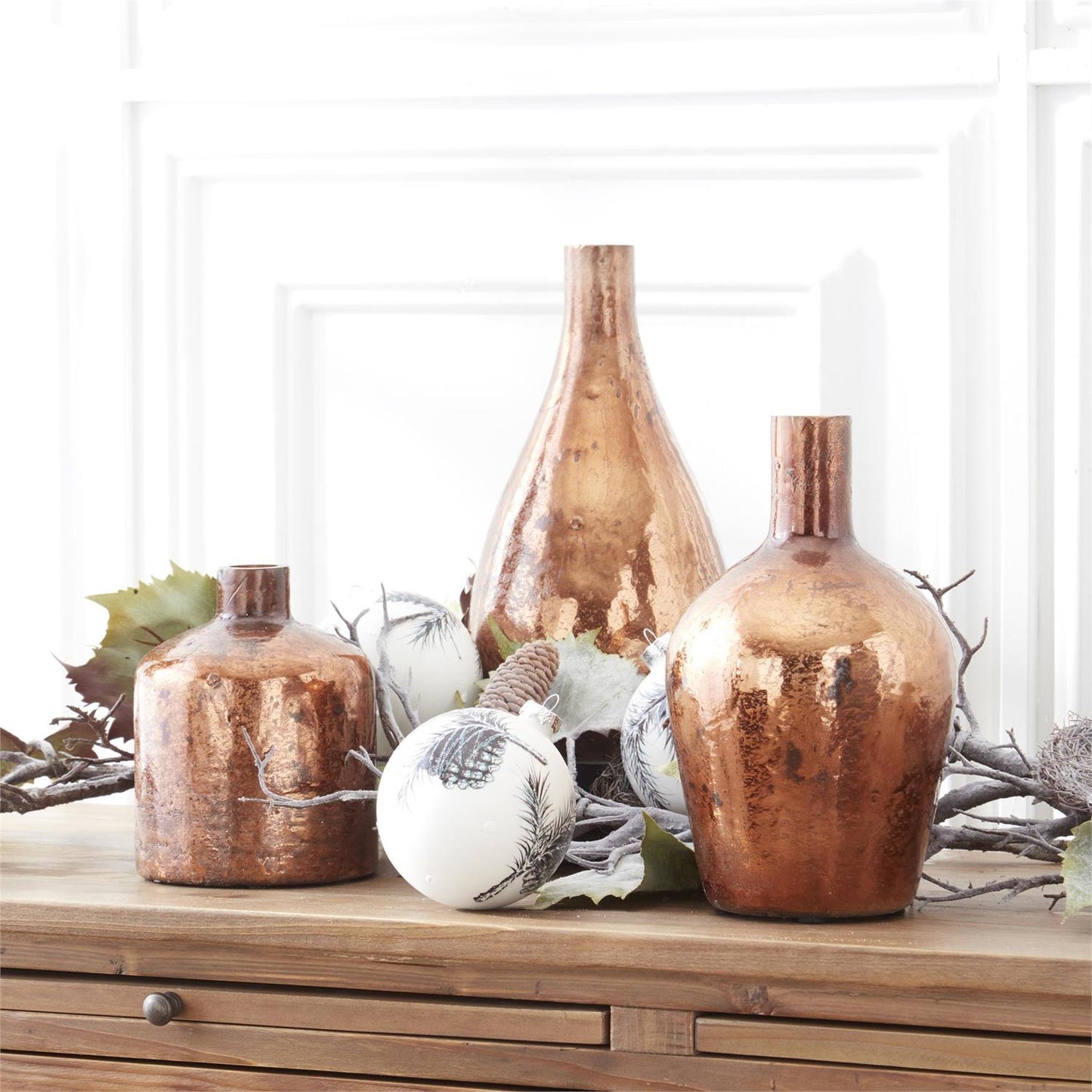 antique bronze matte glass bottle vases