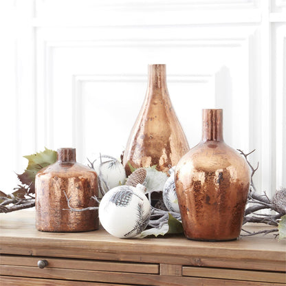 antique bronze matte glass bottle vases