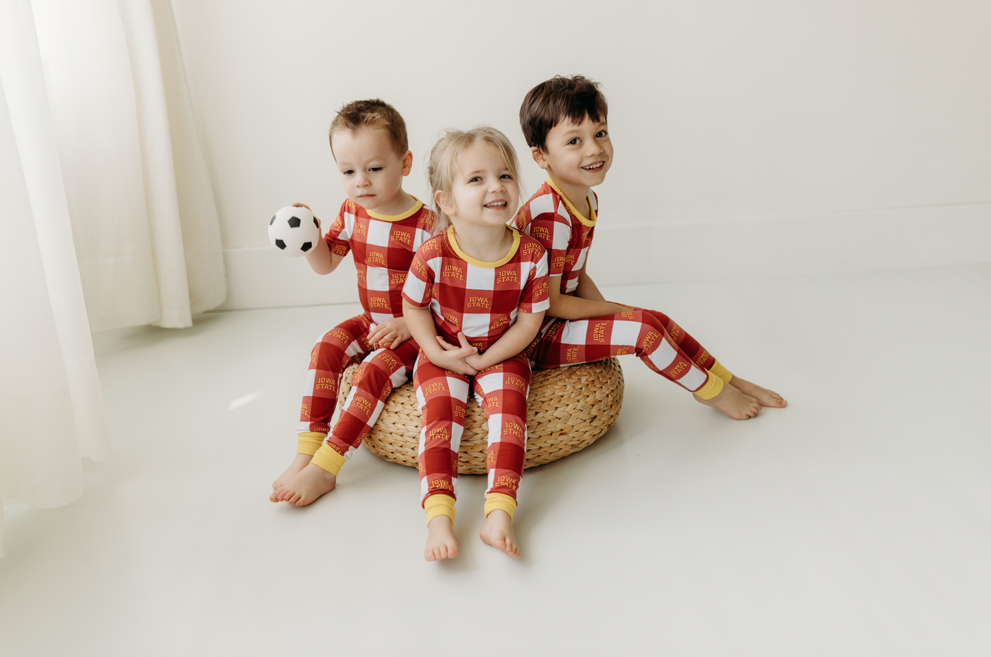 two piece jammies set | iowa state grid
