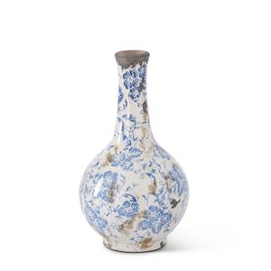 blue + white ceramic bud vases