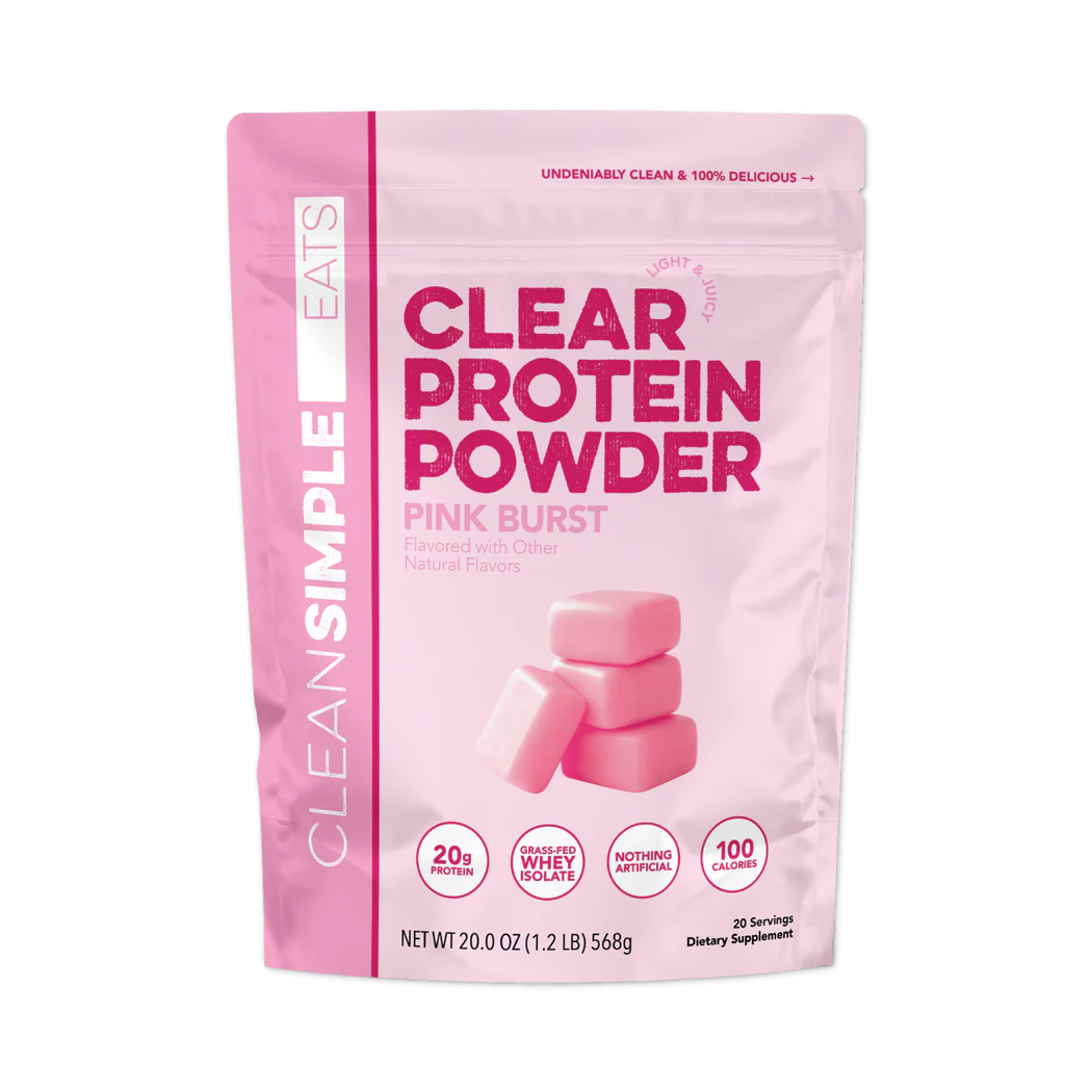 pink burst clear protein powder | single serving