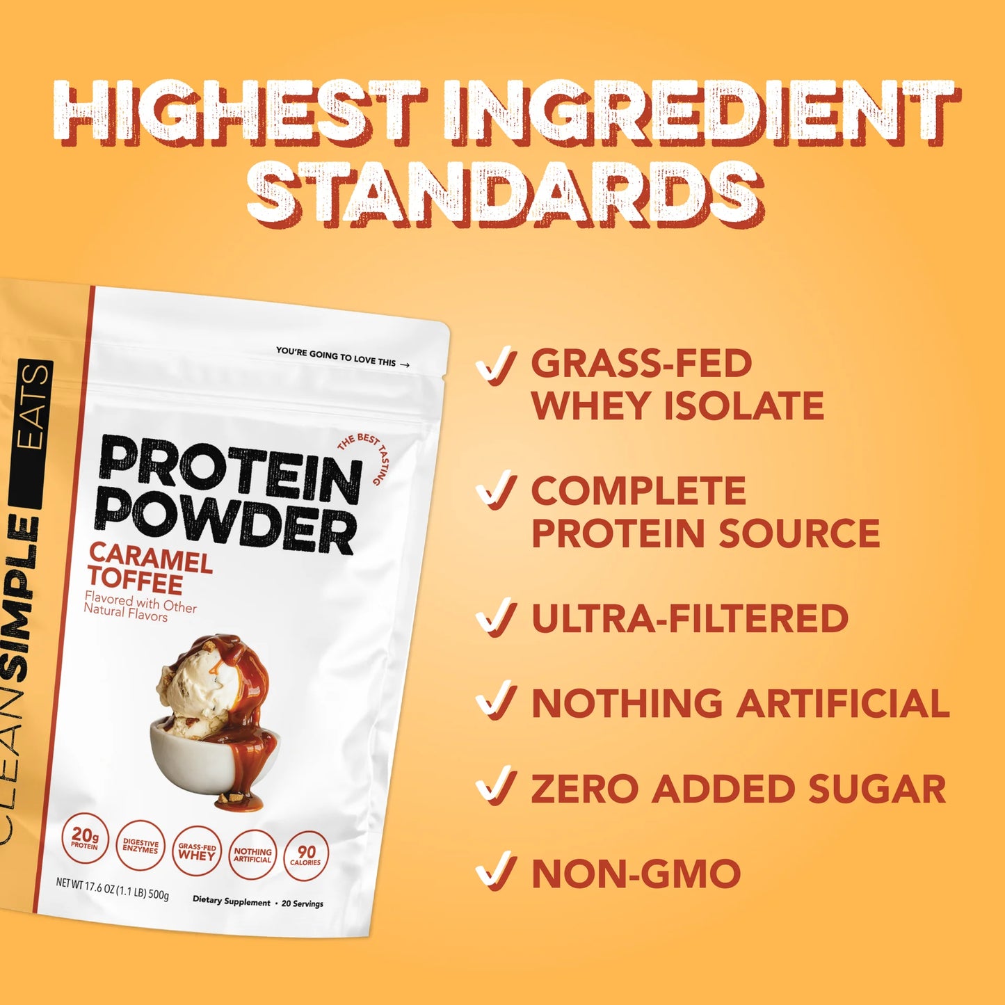caramel toffee protein powder | 20 servings