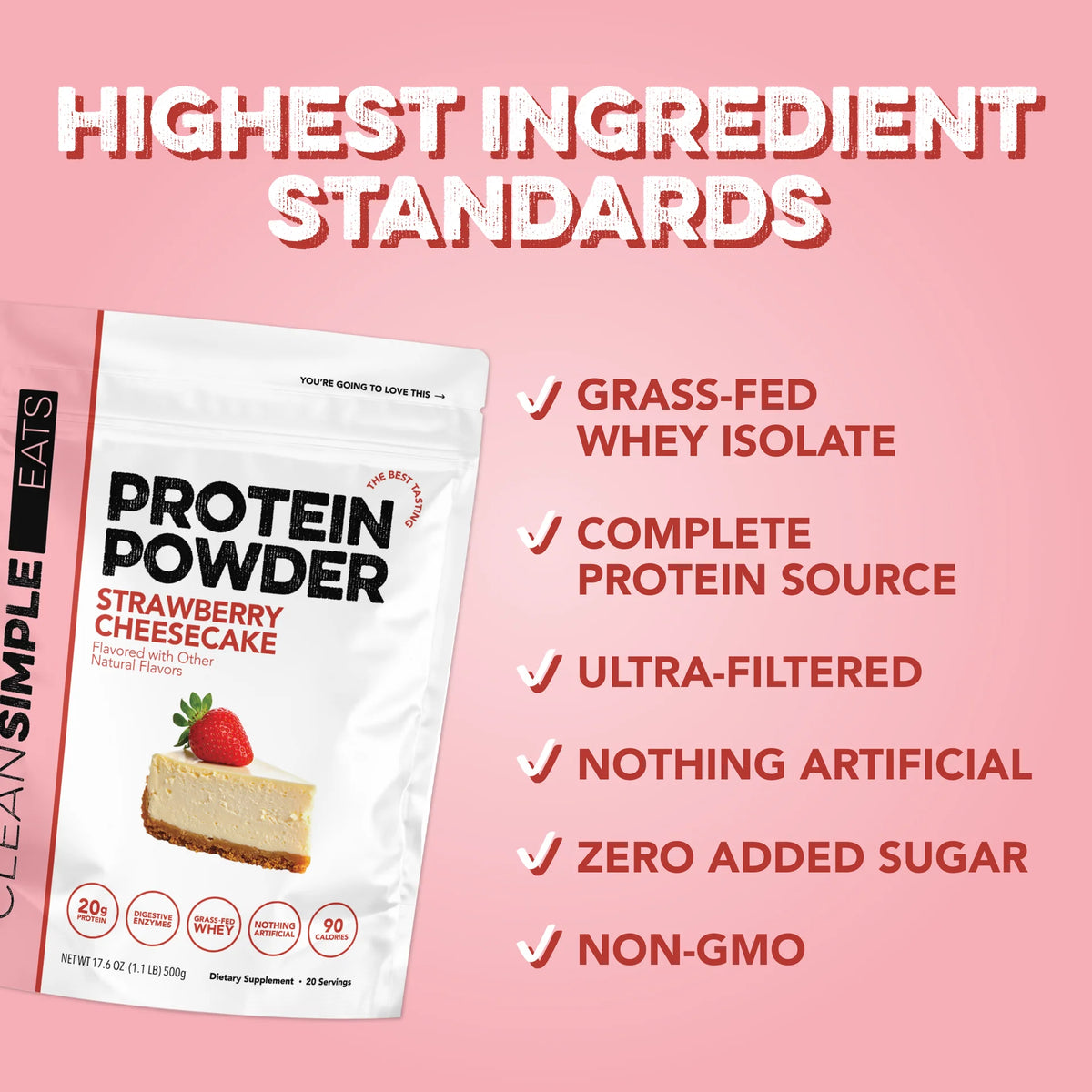 strawberry cheesecake protein powder | 30 servings