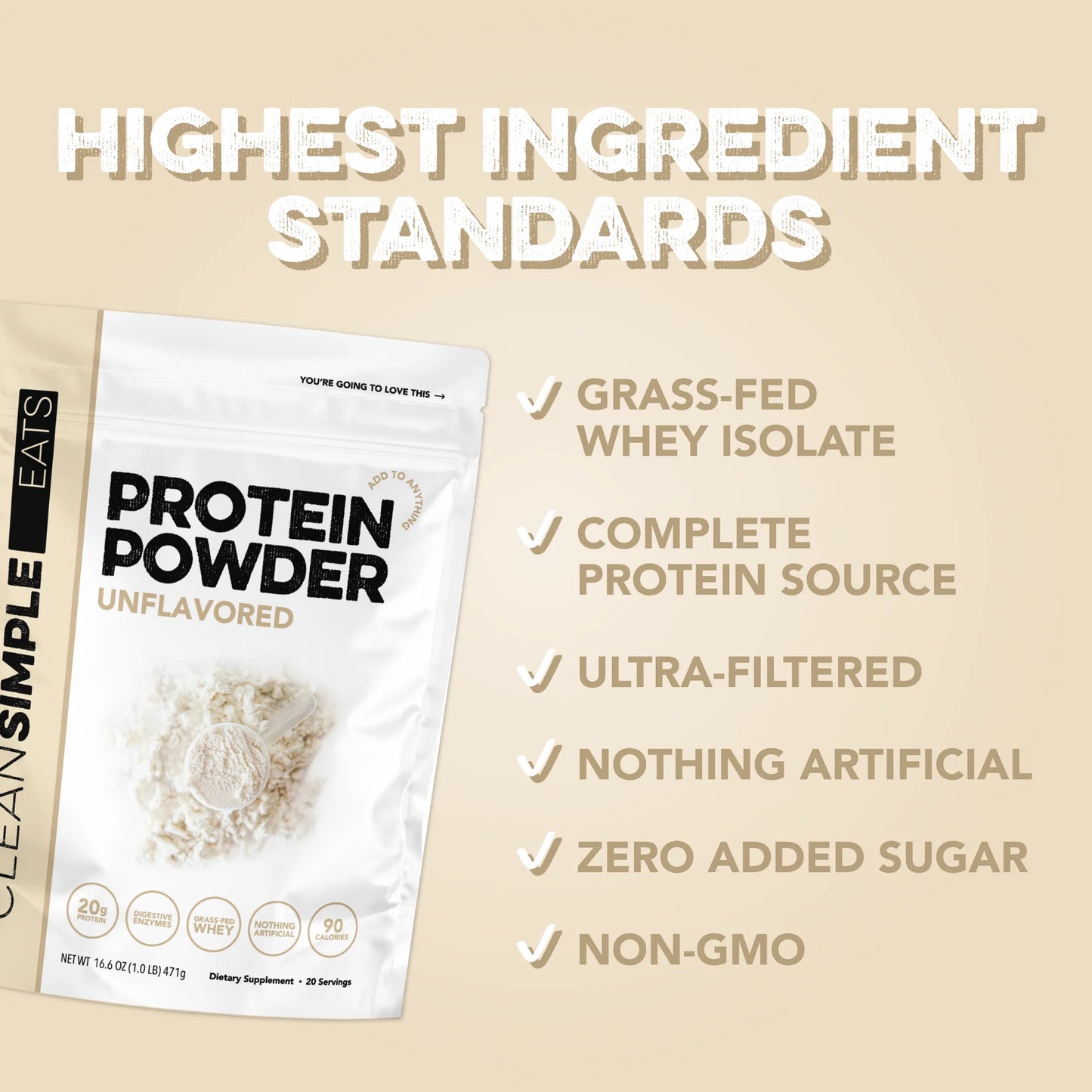 unflavored protein powder | 20 servings