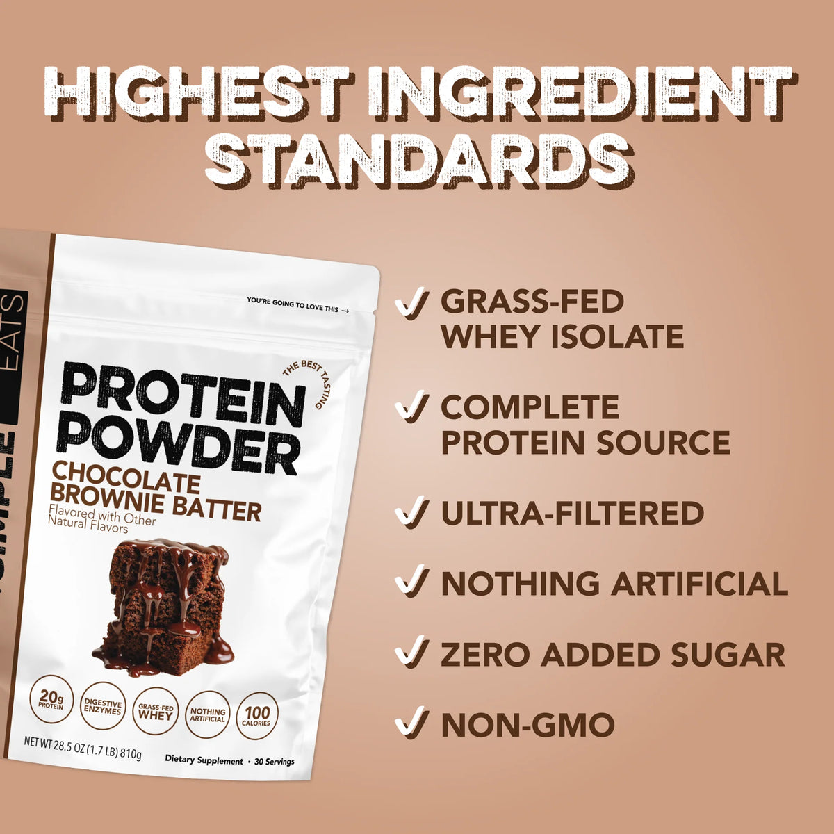 chocolate brownie batter protein powder | 30 servings