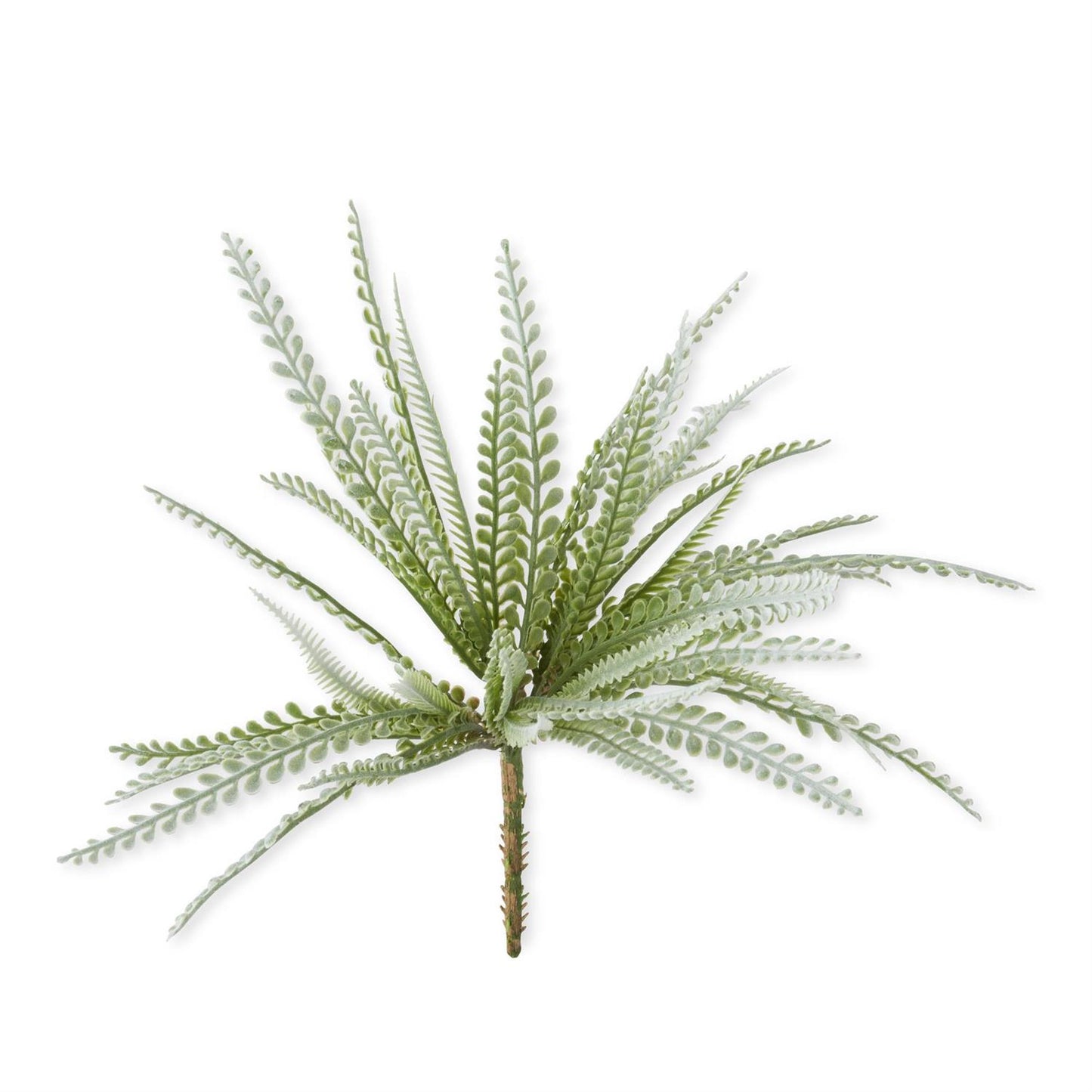 14" soft green flocked foliage bush