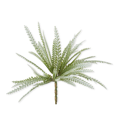 14" soft green flocked foliage bush