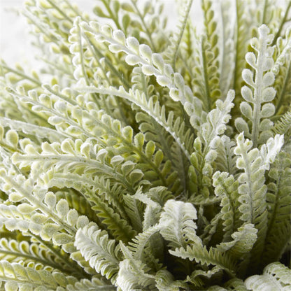 14" soft green flocked foliage bush