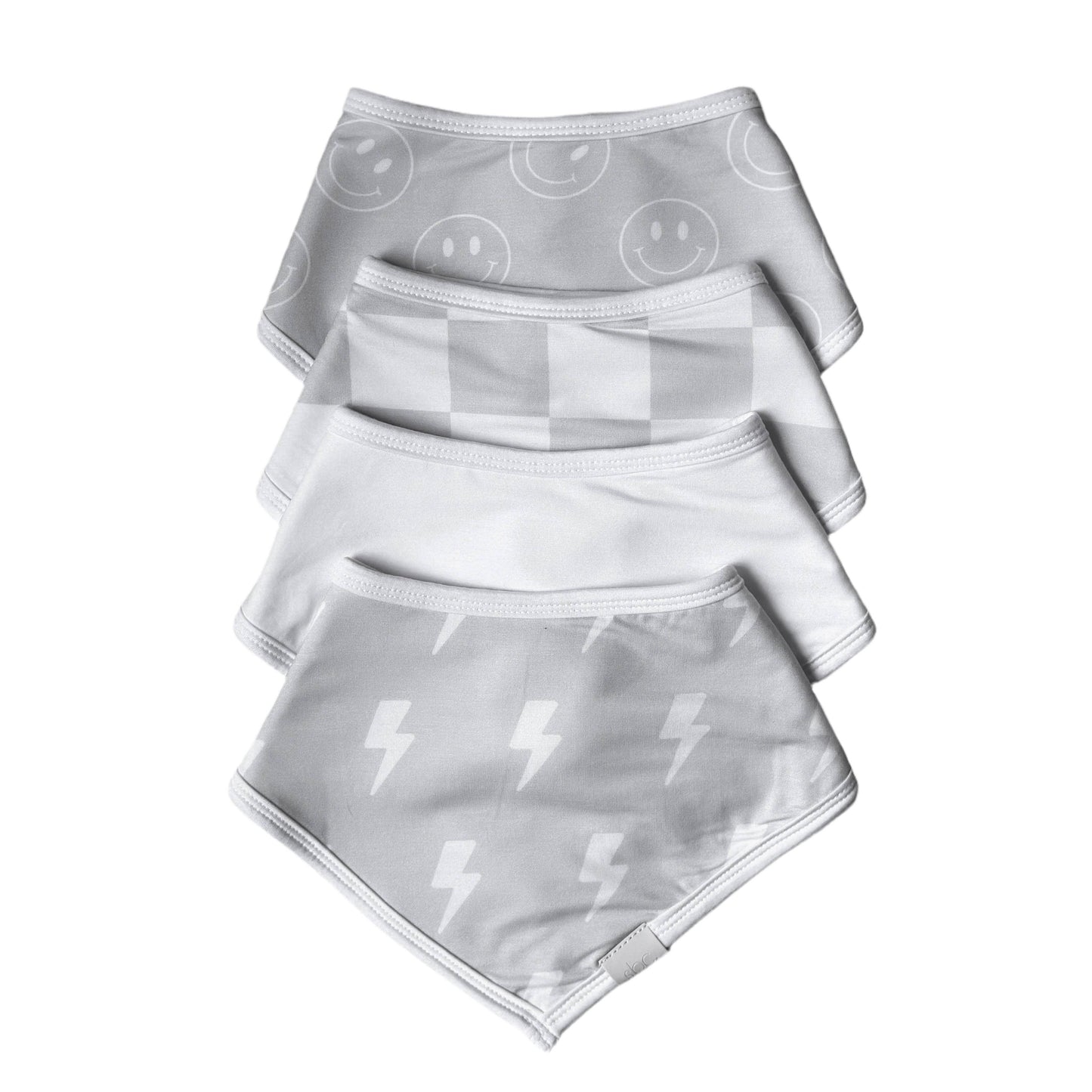 bamboo bandana bib (4 Pack) - rebel grey