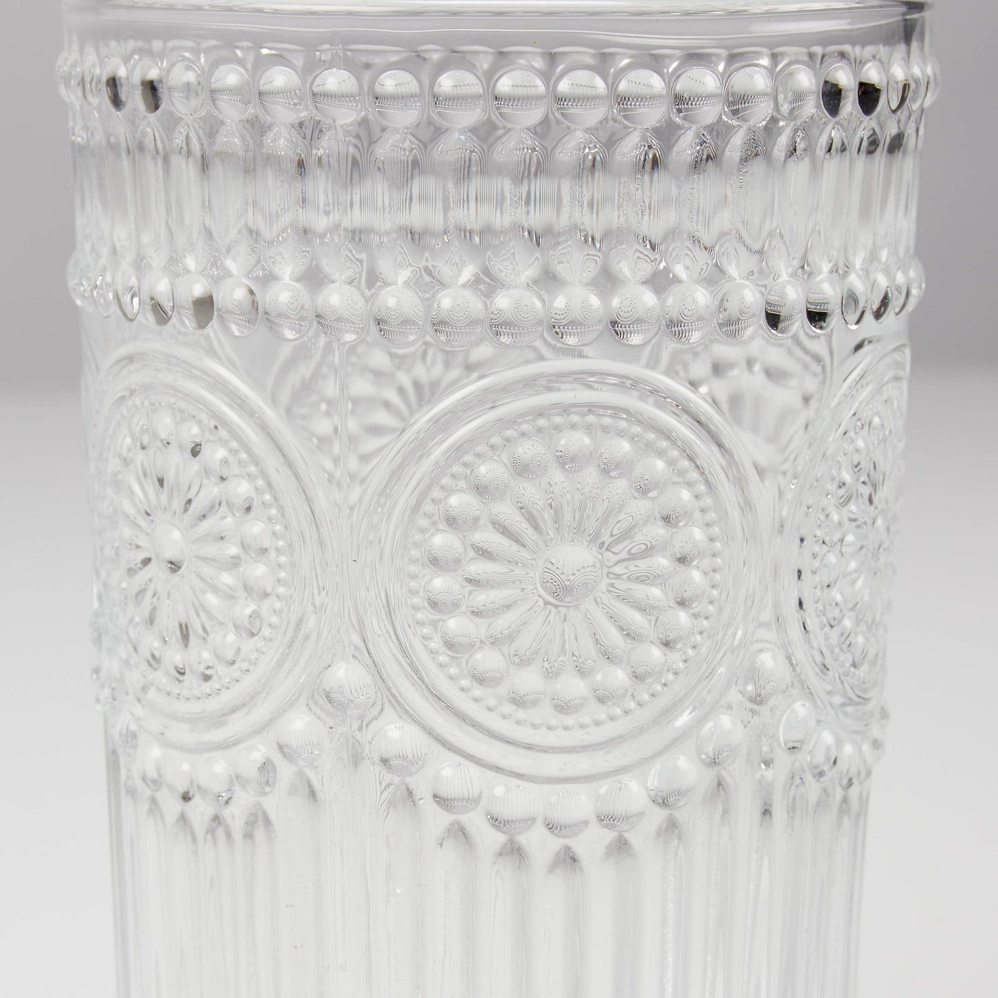 large medallion vintage drinking glass