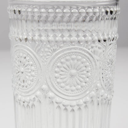 large medallion vintage drinking glass