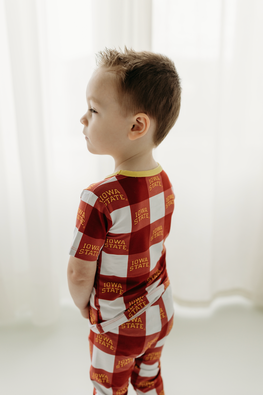 two piece jammies set | iowa state grid
