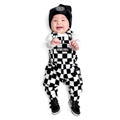 live fast checkered overalls in venice