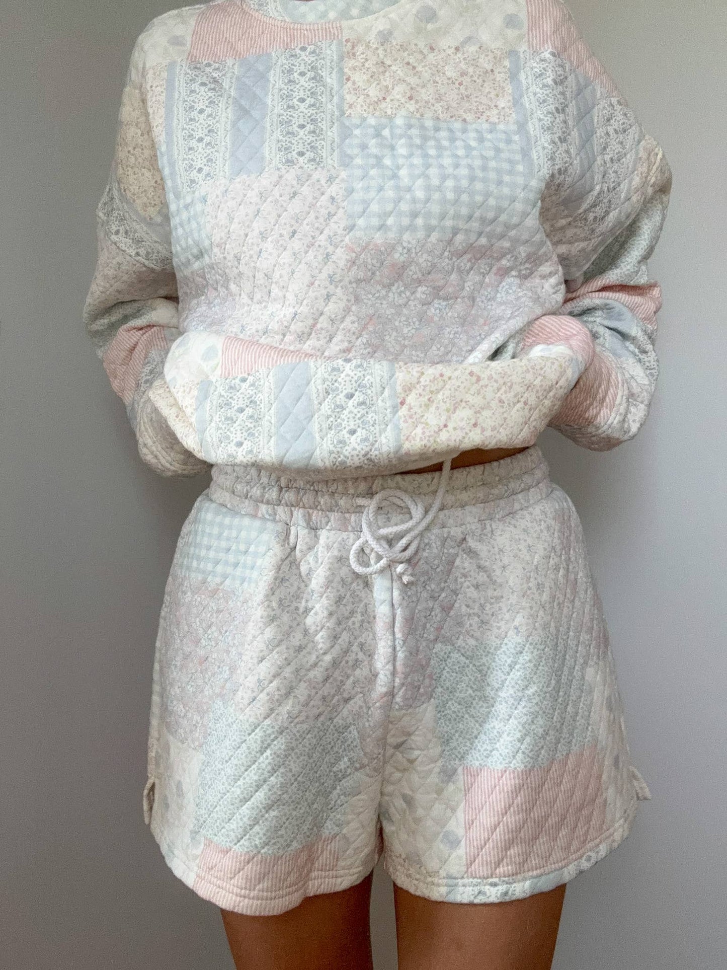 shades of blue quilted pastel shorts