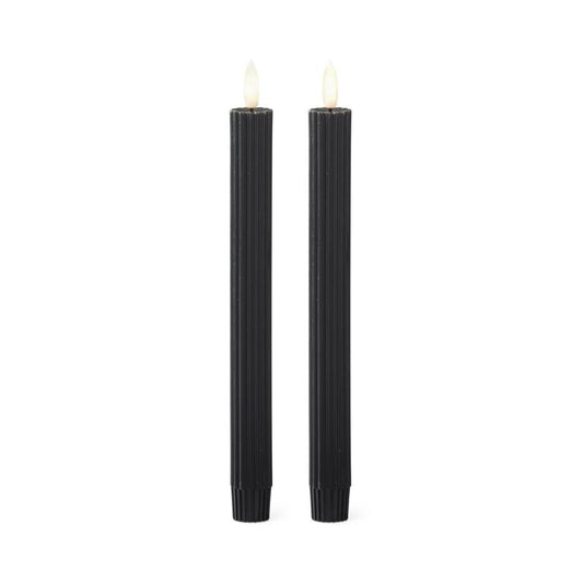 9.75" black thin led taper candle