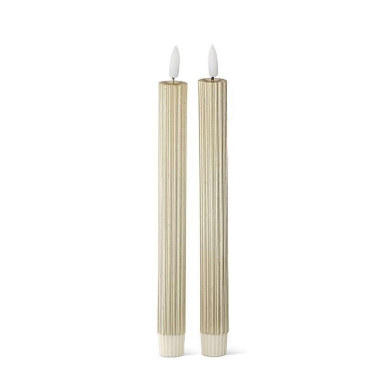 9.75" gold thin led taper candle