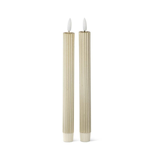 9.75" gold thin led taper candle