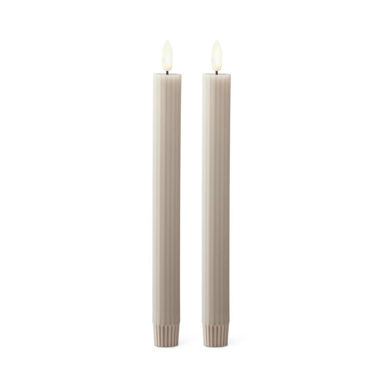 9.75" taupe thin led taper candle