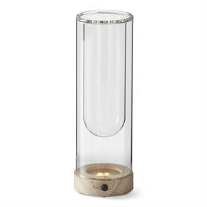 clear glass led cloche test tube vase w/ timer